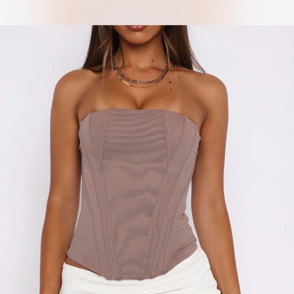 Mesh Brown Corset Top